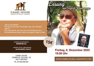 Flyer of the Event “Reading with Sigrid Kleinsorge – “Als er noch lebte””